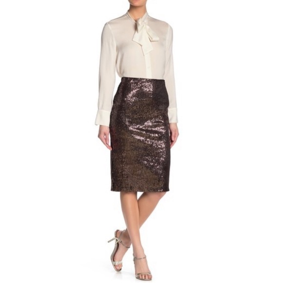 everleigh Dresses & Skirts - EVERLEIGH | Sequin Velour Pencil Skirt Mauve M